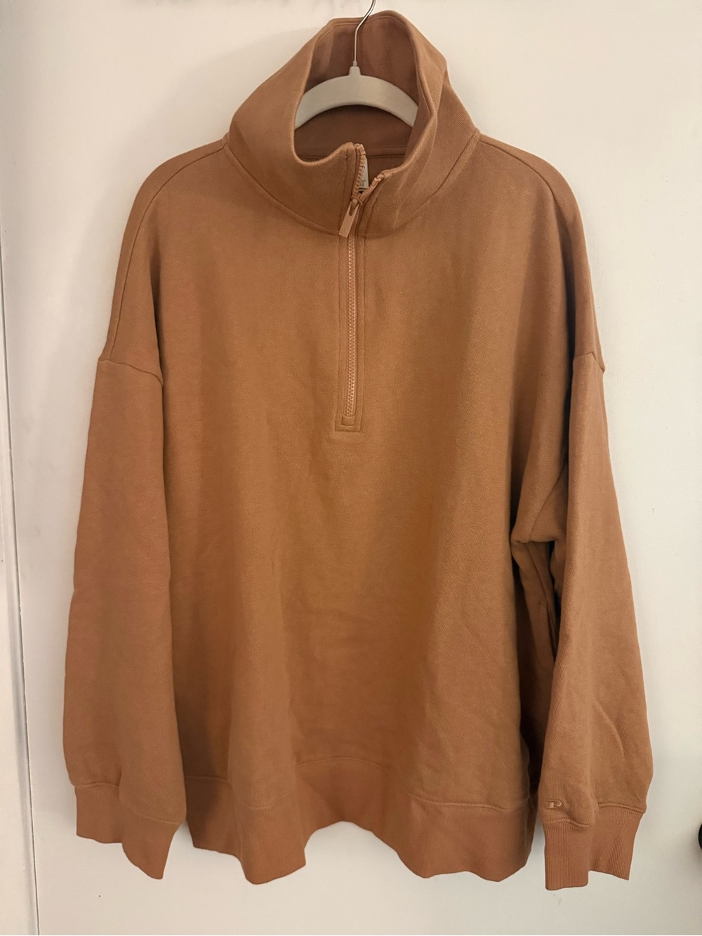 PINK Victoria's Secret Half-Zip Pullover Sweatshirt in Camel